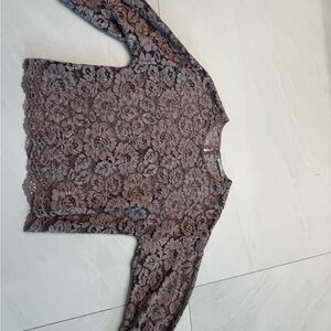 Zara Lace Blouse in Taupe